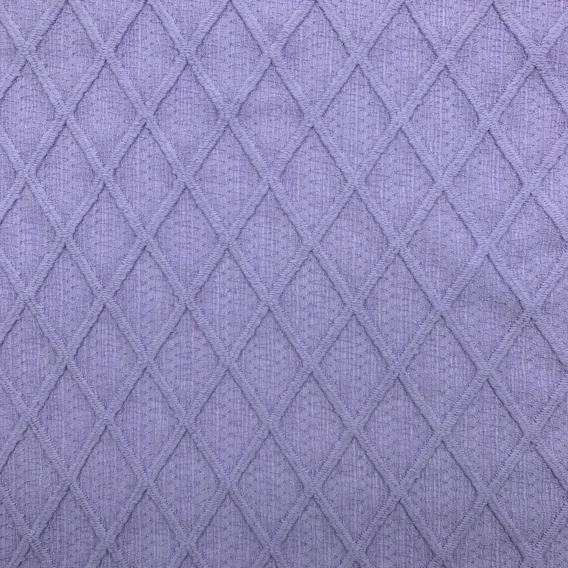 Diamond jacquard crepe fabric full view – raised 3D diamond texture and soft drape